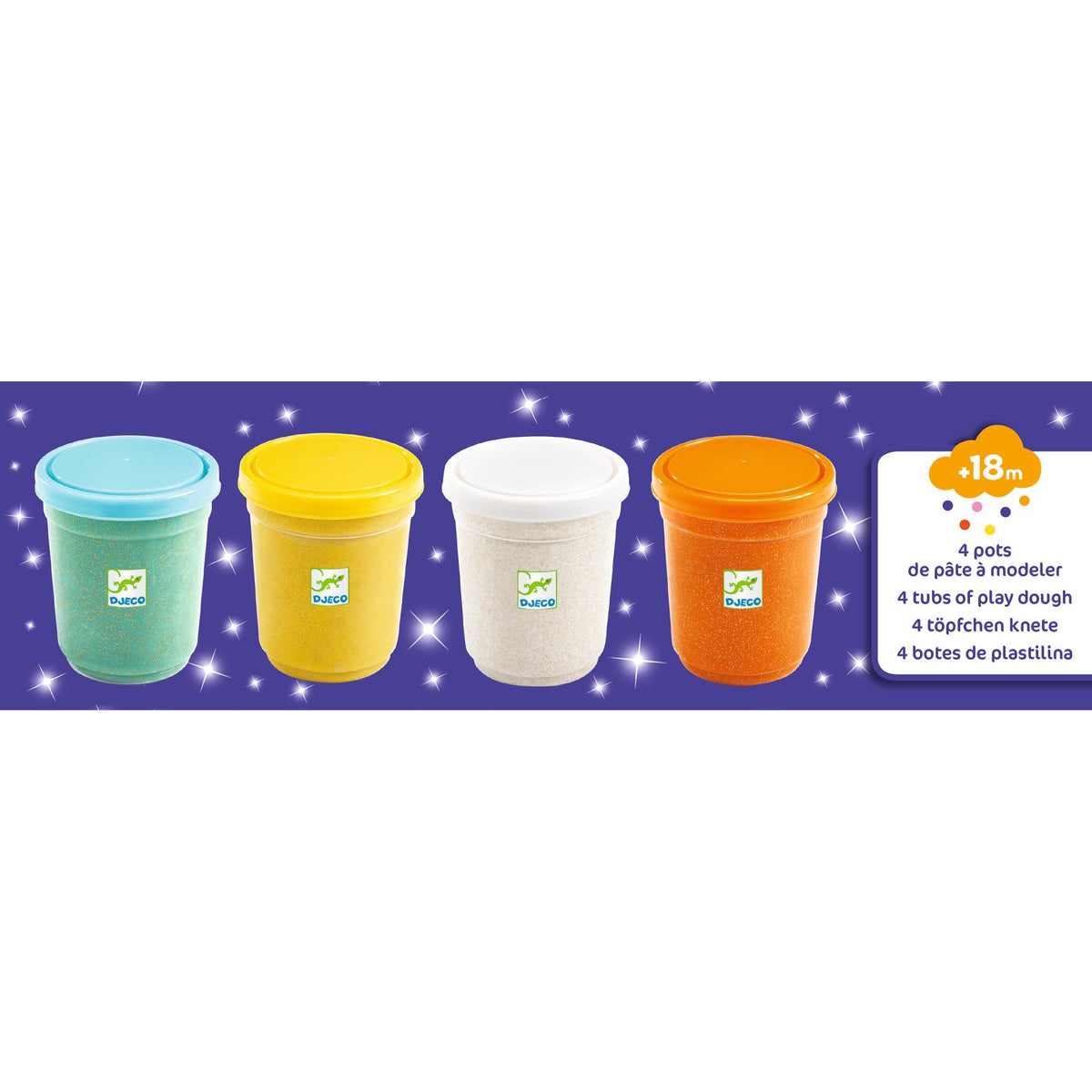 4 Potes de Plasticina | Glitter