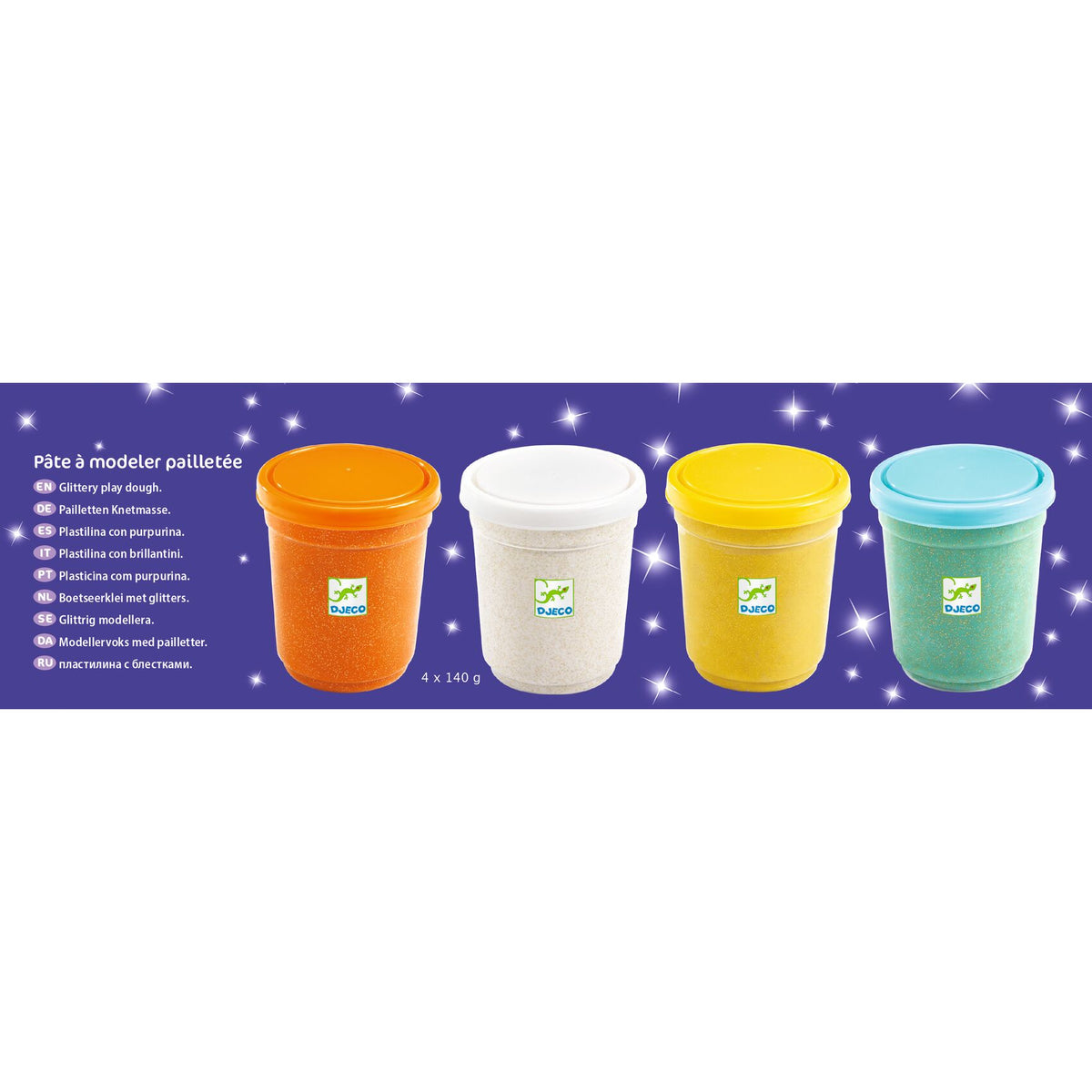 4 Potes de Plasticina | Glitter