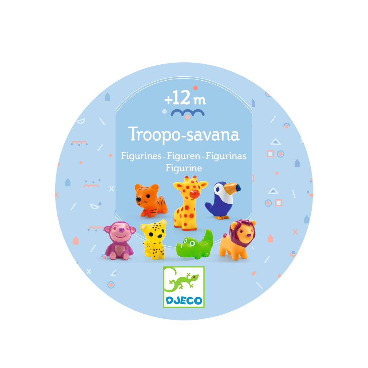 Troopo-savana | Tubo com 7 Animais da Selva