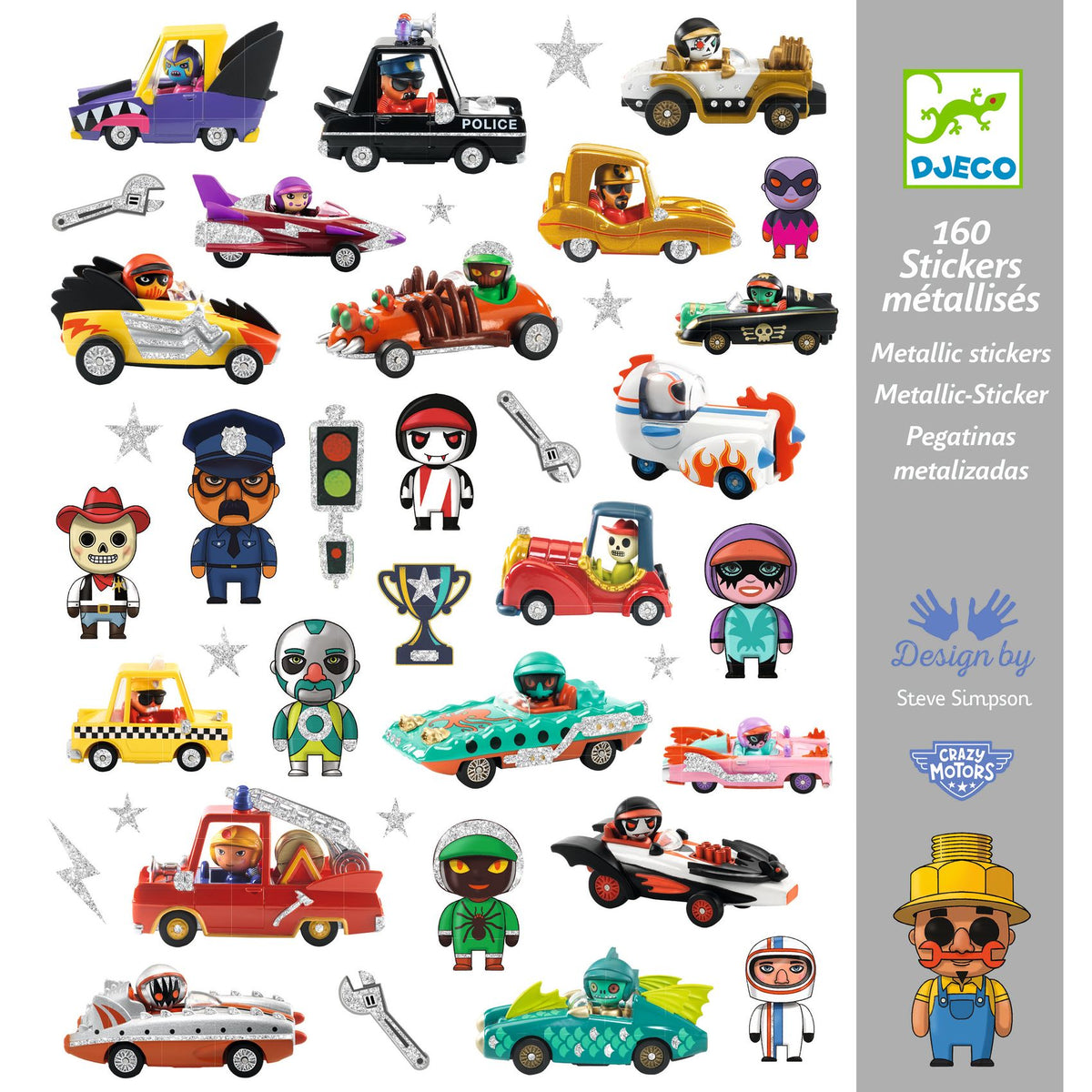 Crazy Motors | 160 Autocolantes