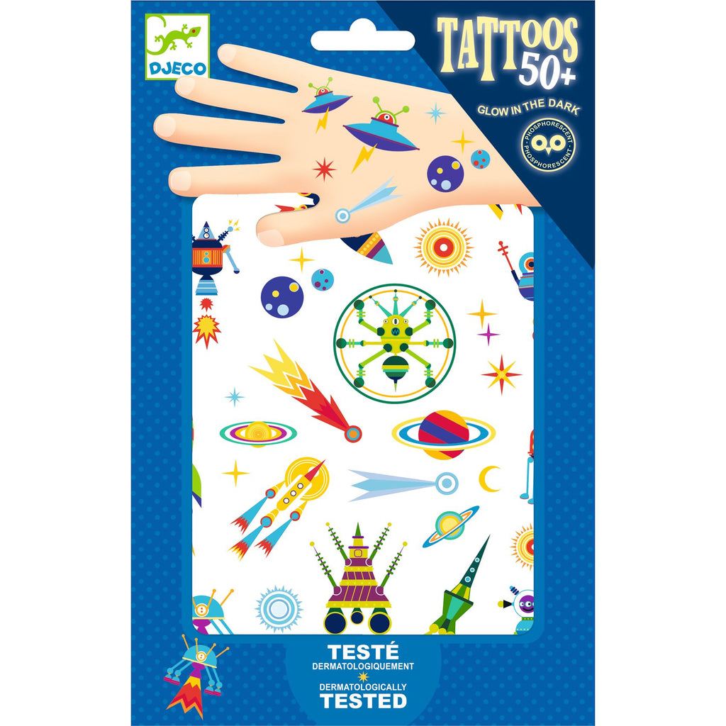 50 Tatuagens | Brilham no  Escuro | Odisseia no Espaço