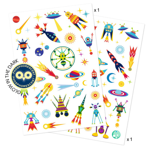 50 Tatuagens | Brilham no  Escuro | Odisseia no Espaço