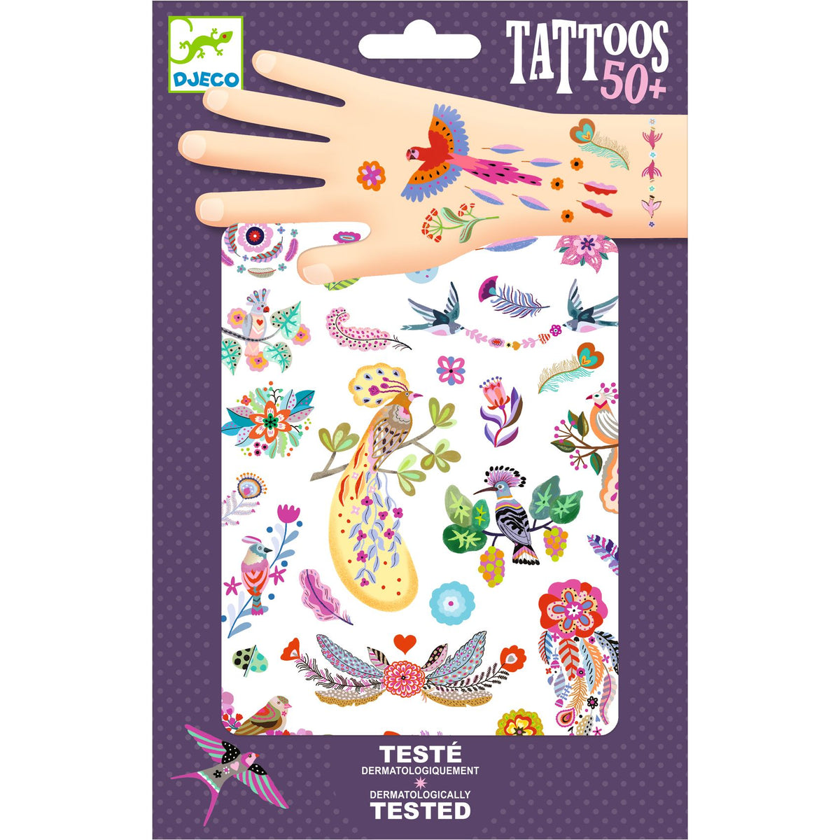 50 Tatuagens | Metalizadas | Pássaros Brilhantes