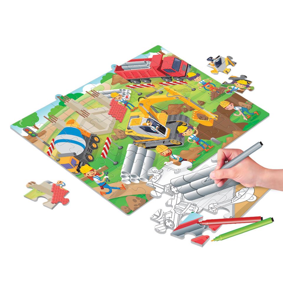 Puzzle 2 Faces | Colorir | 48 Peças | Construção