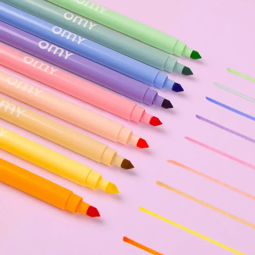 9 Canetas de Feltro | Pastel