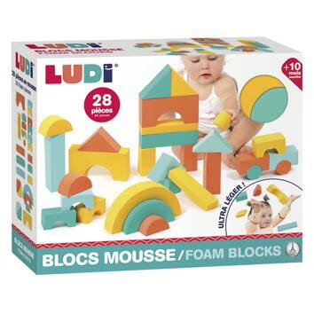 Blocos de construcao em espuma
