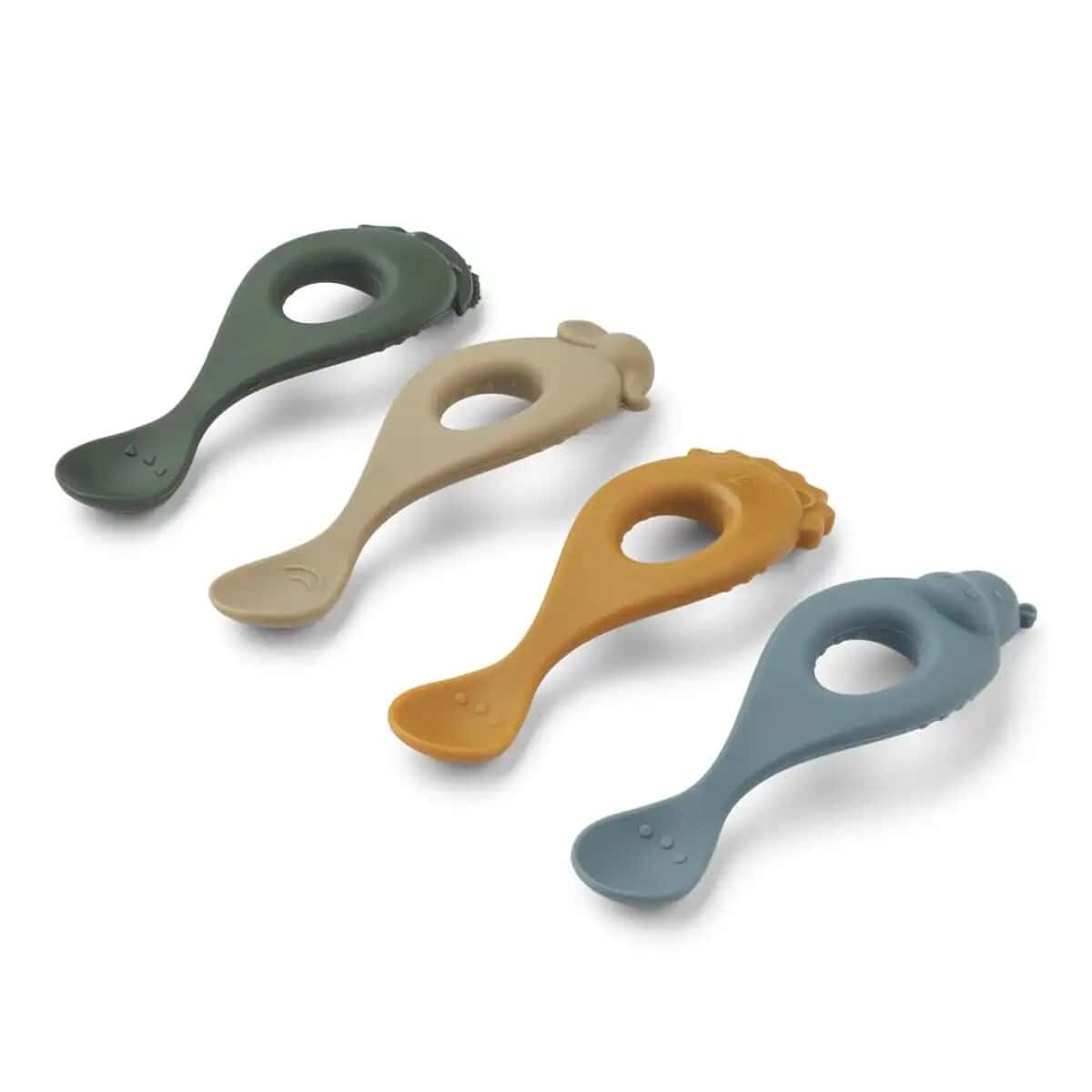 Pack 4 Silicone Spoon | Liva | Safari | Blue mix
