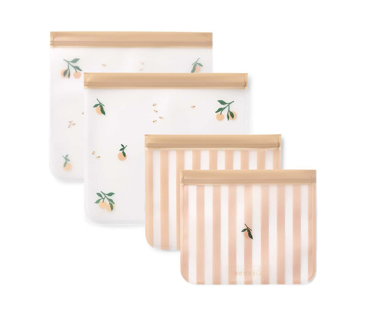 Pack 4 Sacos Reutilizáveis para Alimentos | Rebus | Peach / Sea shell