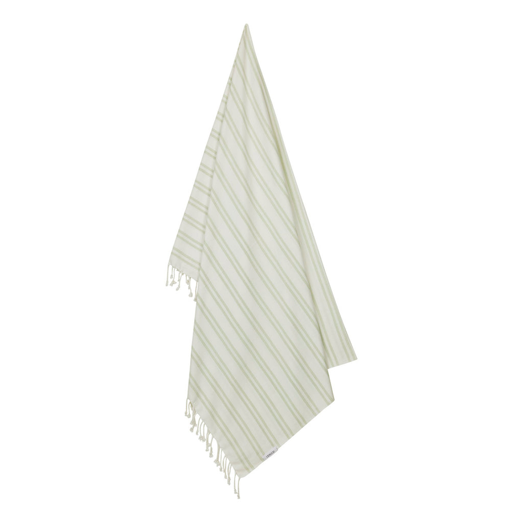 Toalha de praia hammam Liewood Dusty Mint com franjas