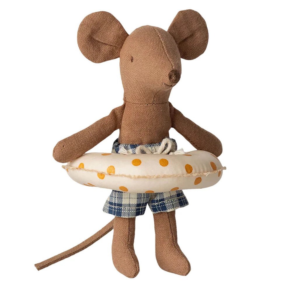 Beach mouse with float | Maileg | Little brother | Yellow dots