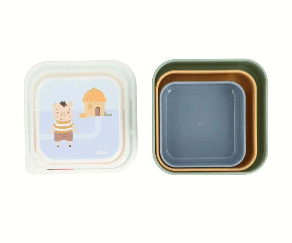 Conjunto 3 Caixas Lancheira | Three Little Pigs