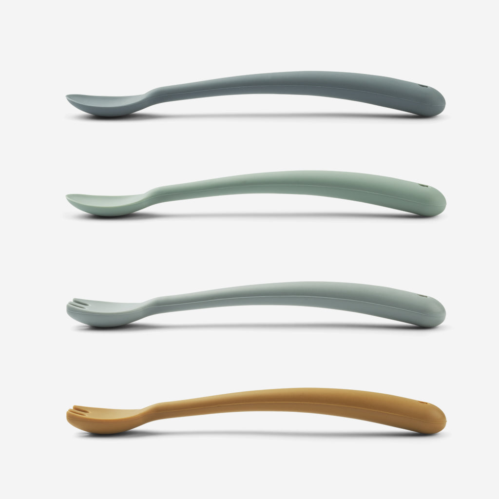 Pack 4 Silicone Spoon | Shea | Whale blue multi mix