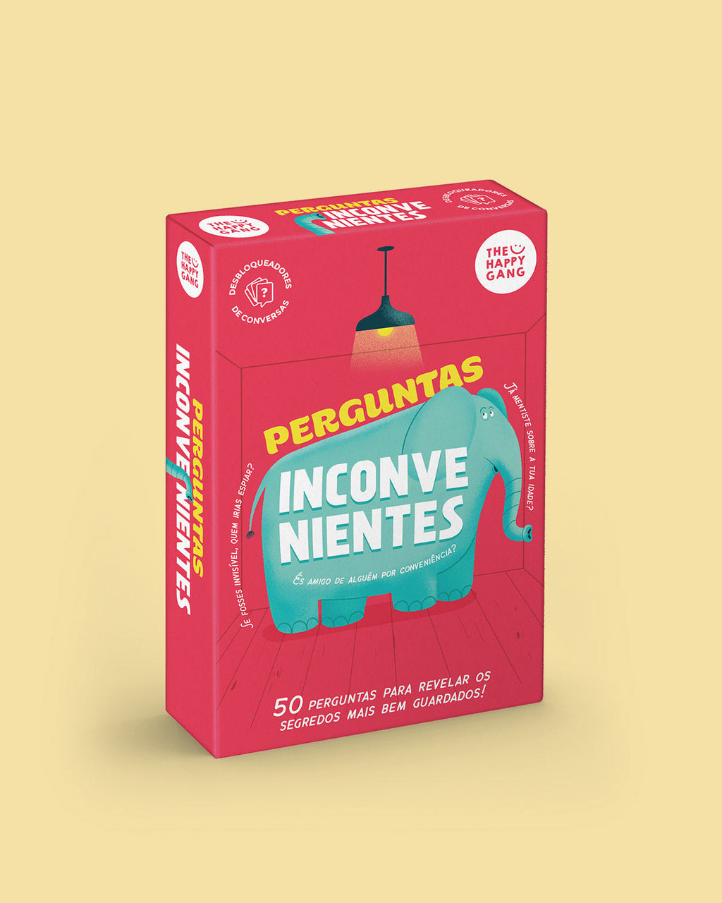 Perguntas Inconvenientes - caixa do jogo The Happy Gang