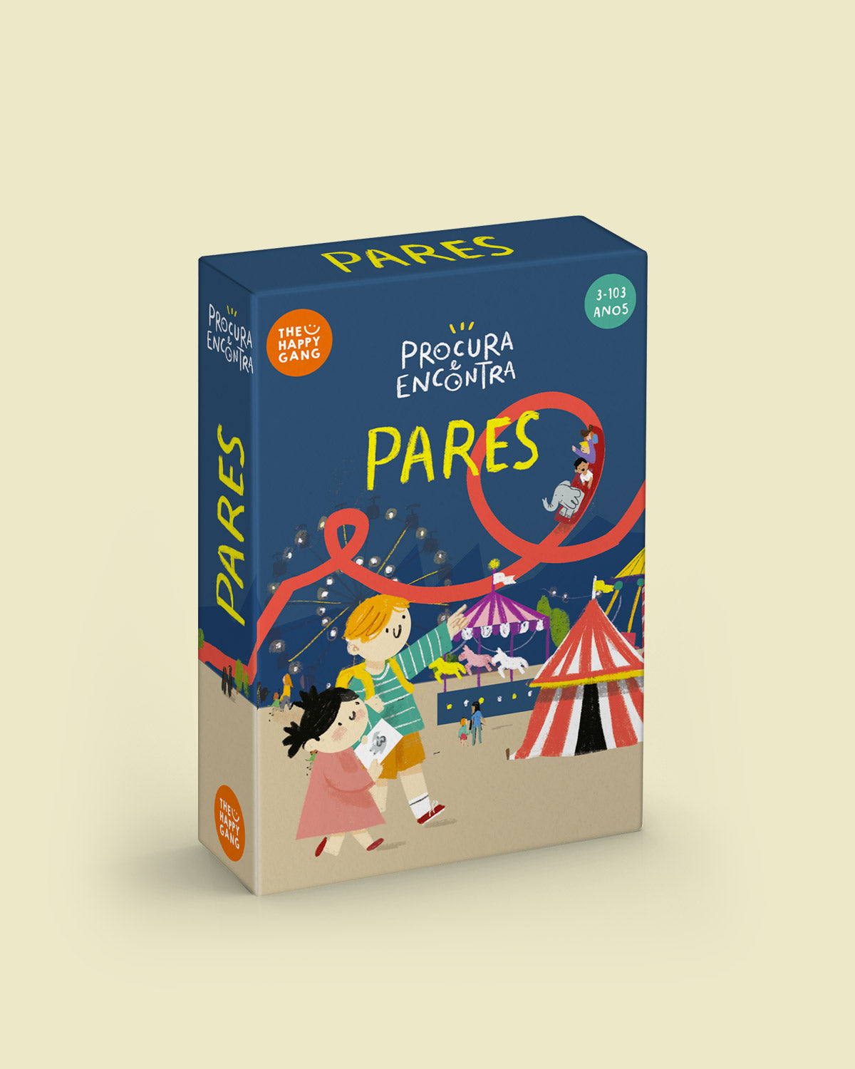 Brain Away - Procura e Encontra PARES - caixa do jogo The Happy Gang