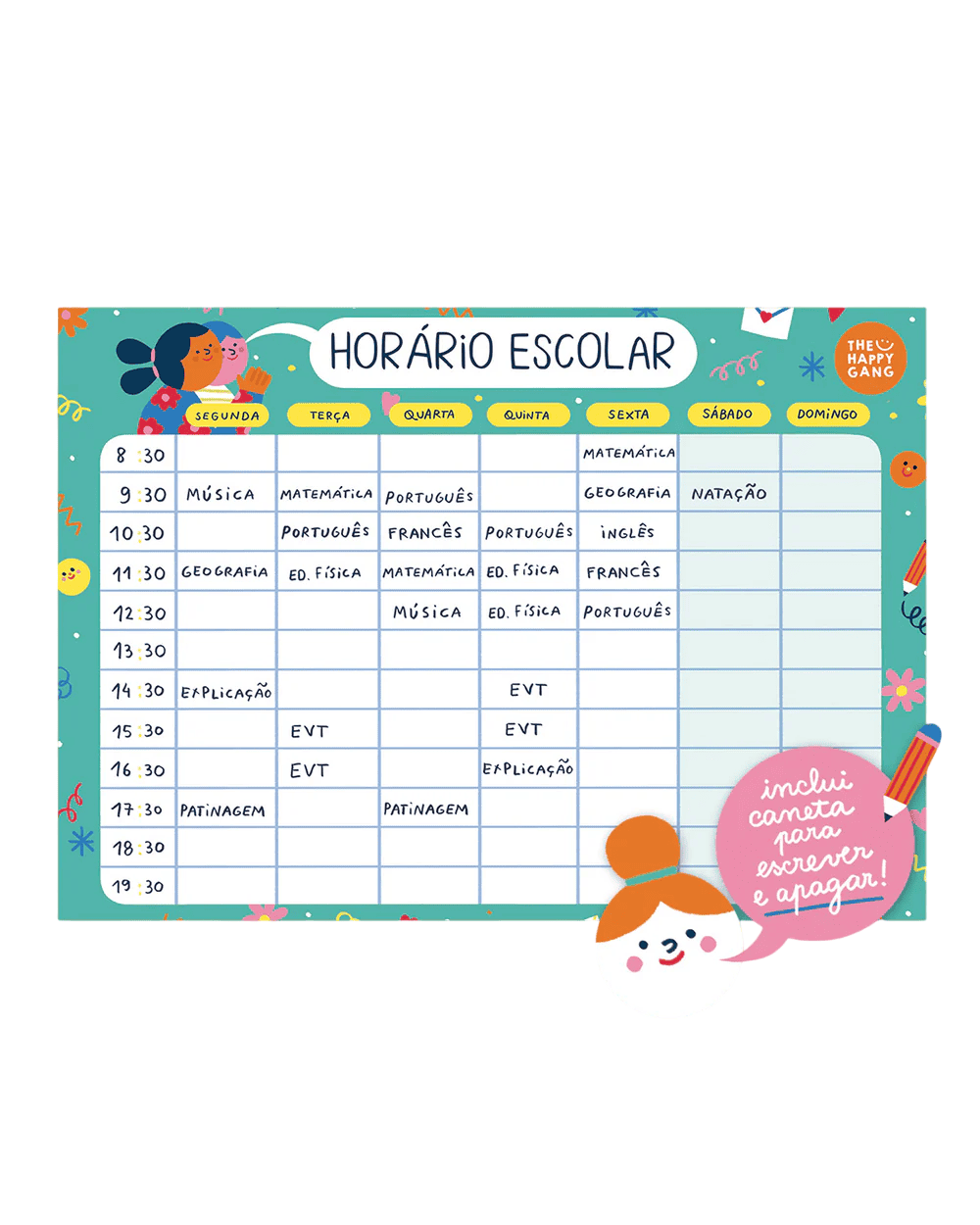 Horário Escolar Magnético | Happy Colors