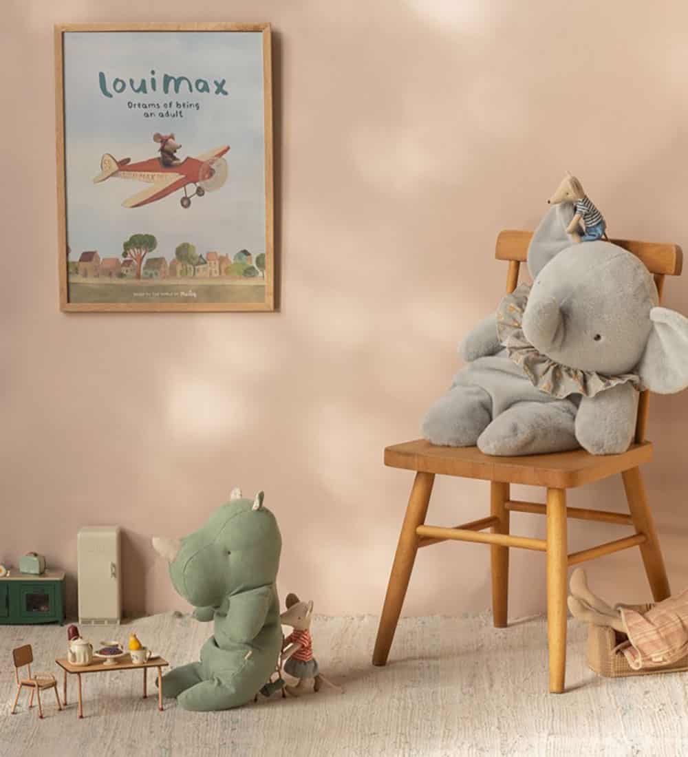 Safari Friends | Maileg | Rhino | Medium | Dusty Blue
