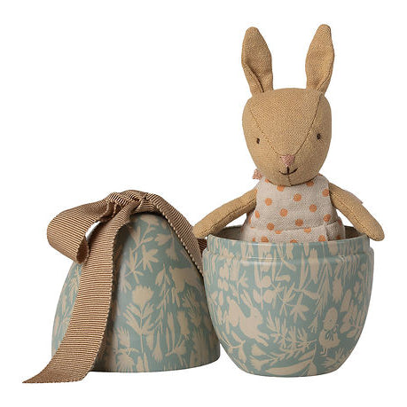 Easter Egg with micro rabbit | Maileg | Small | Dusty blue