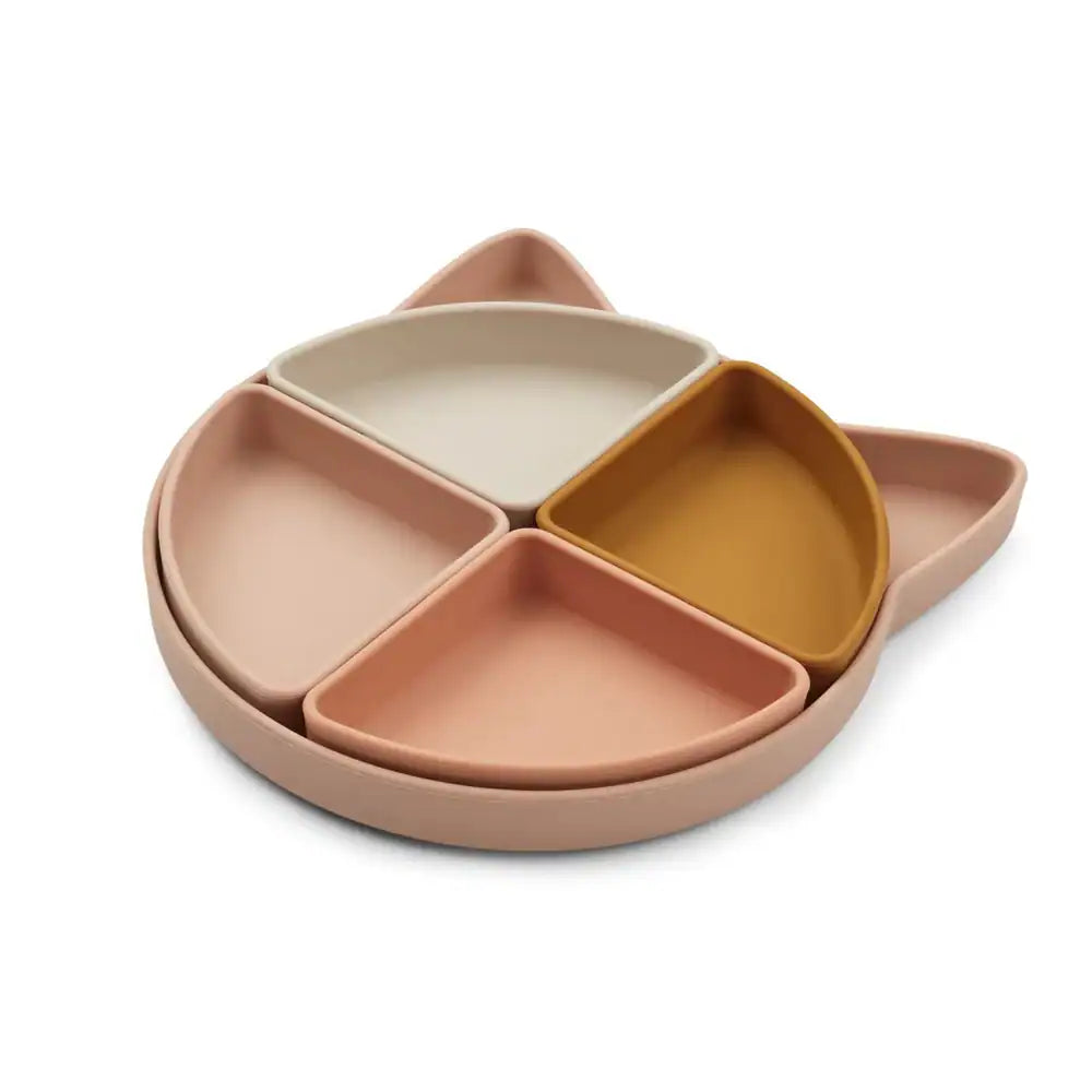 Prato Silicone com Divisoria | Arne | Cat rose multi mix