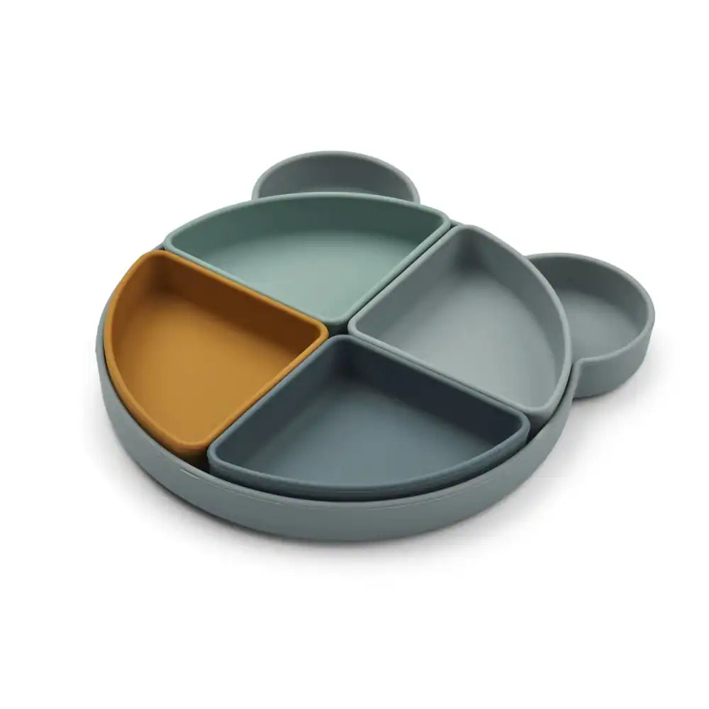 Prato Silicone com Divisoria | Arne | Mr Bear blue fog multi mix