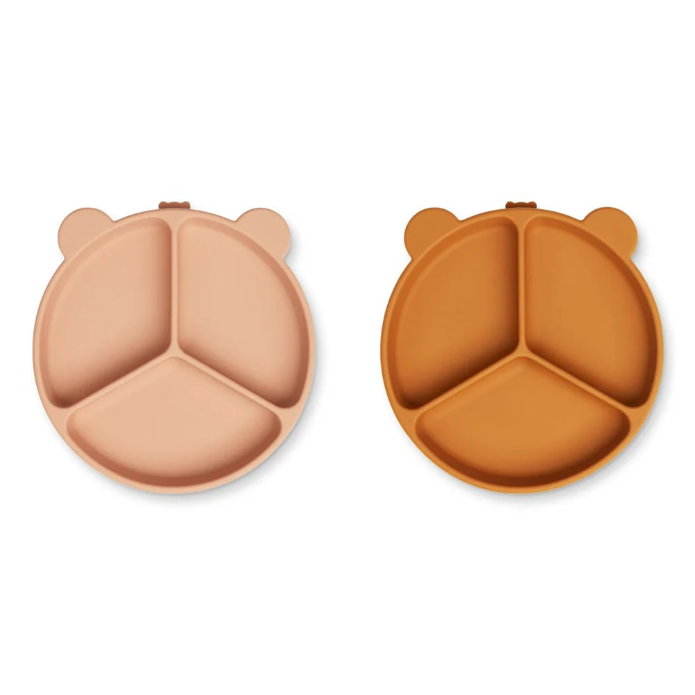 Prato Silicone com Divisoria | Mustard | Tuscany Rose Mix