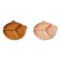 Prato Silicone com Divisoria | Mustard | Tuscany Rose Mix