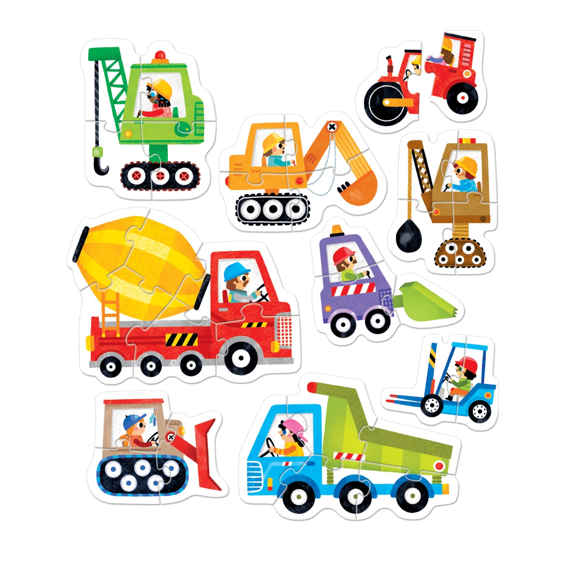 Progressive Puzzles | Construction Vehicles