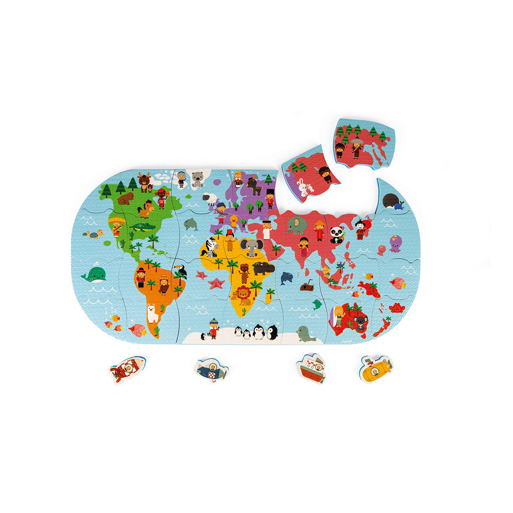 Puzzle de Banho 28 peças | Mapa Mundo