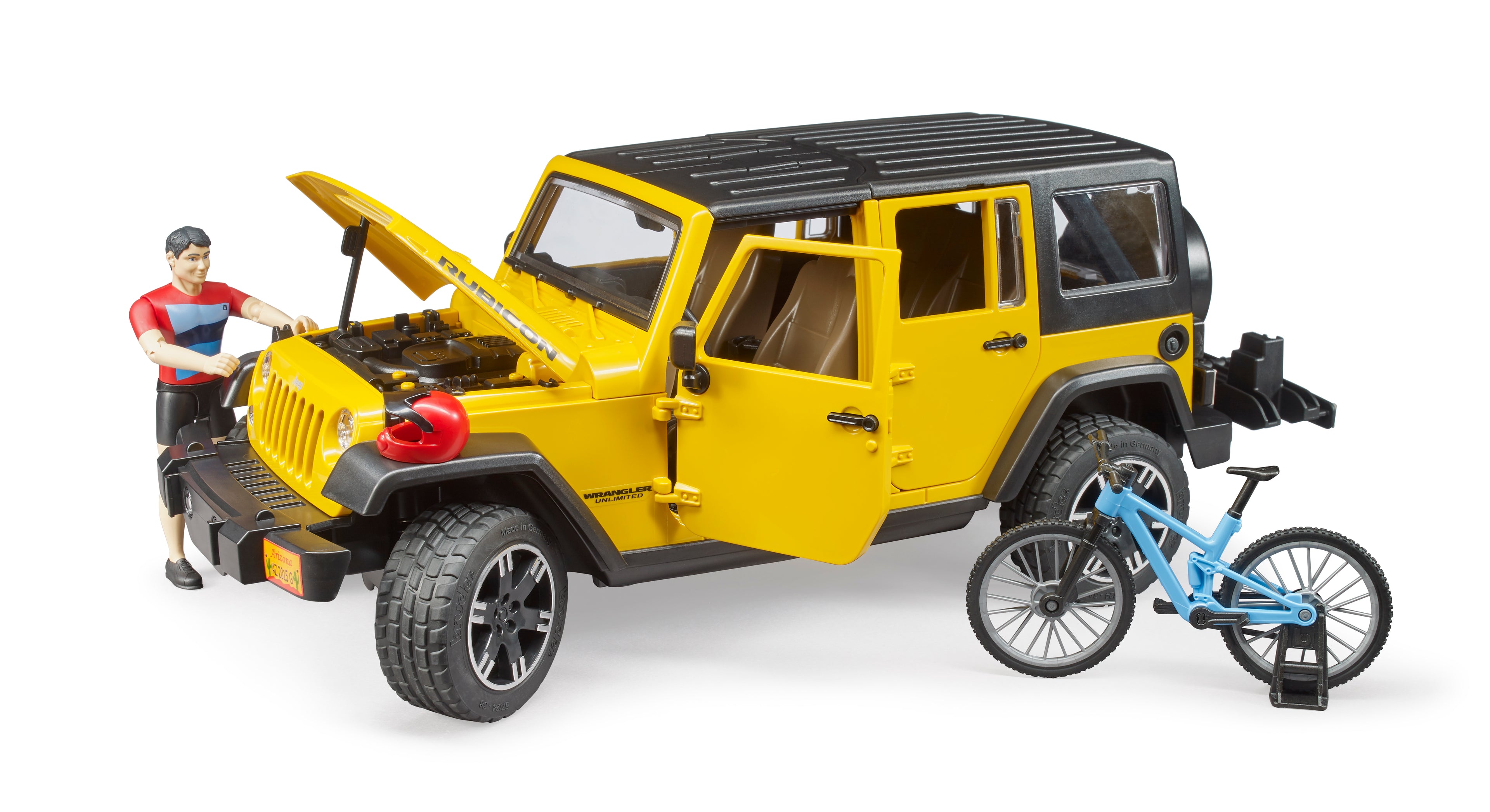 Jeep Wrangler Rubicon Unlimited c/ bicicleta e ciclista
