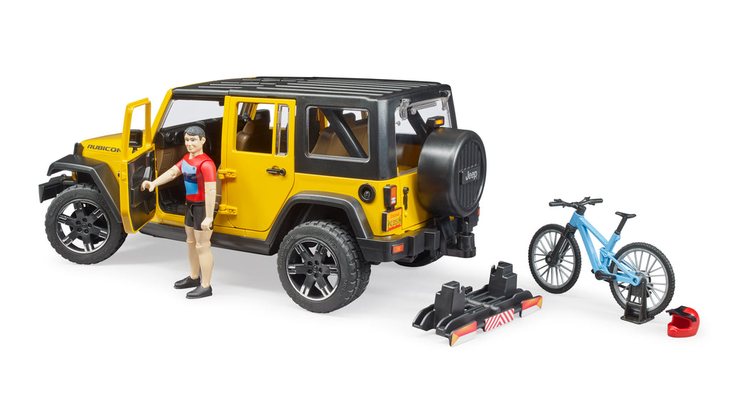 Jeep Wrangler Rubicon Unlimited c/ bicicleta e ciclista