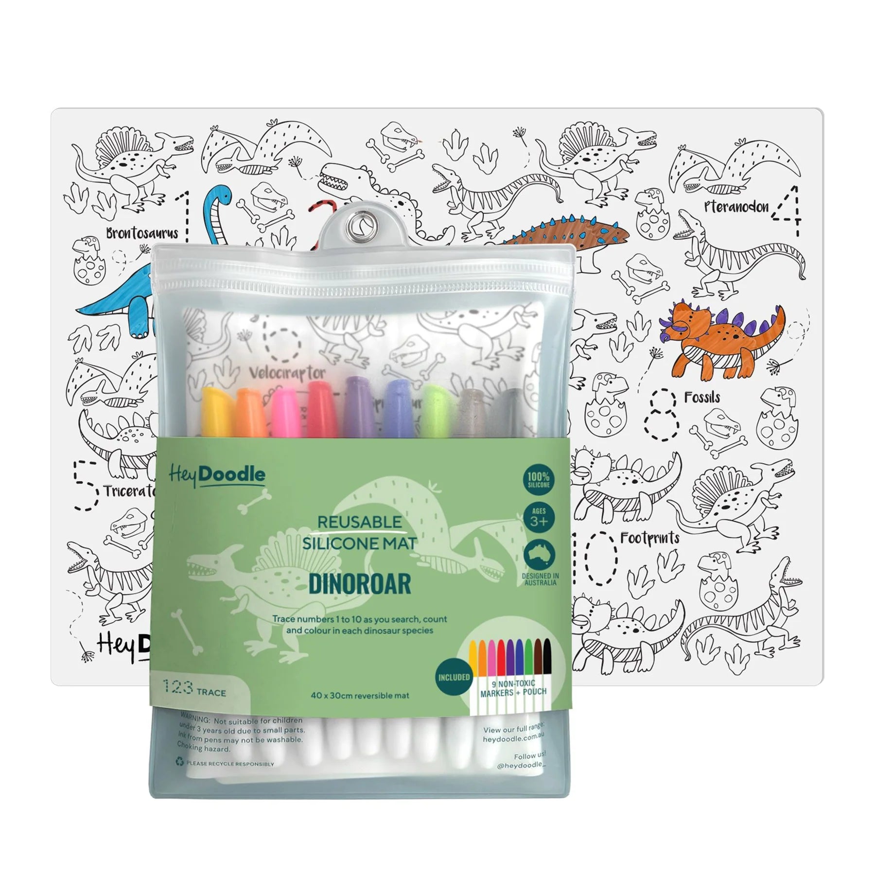 Tapete de Silicone | Reutilizável | Dino-roar
