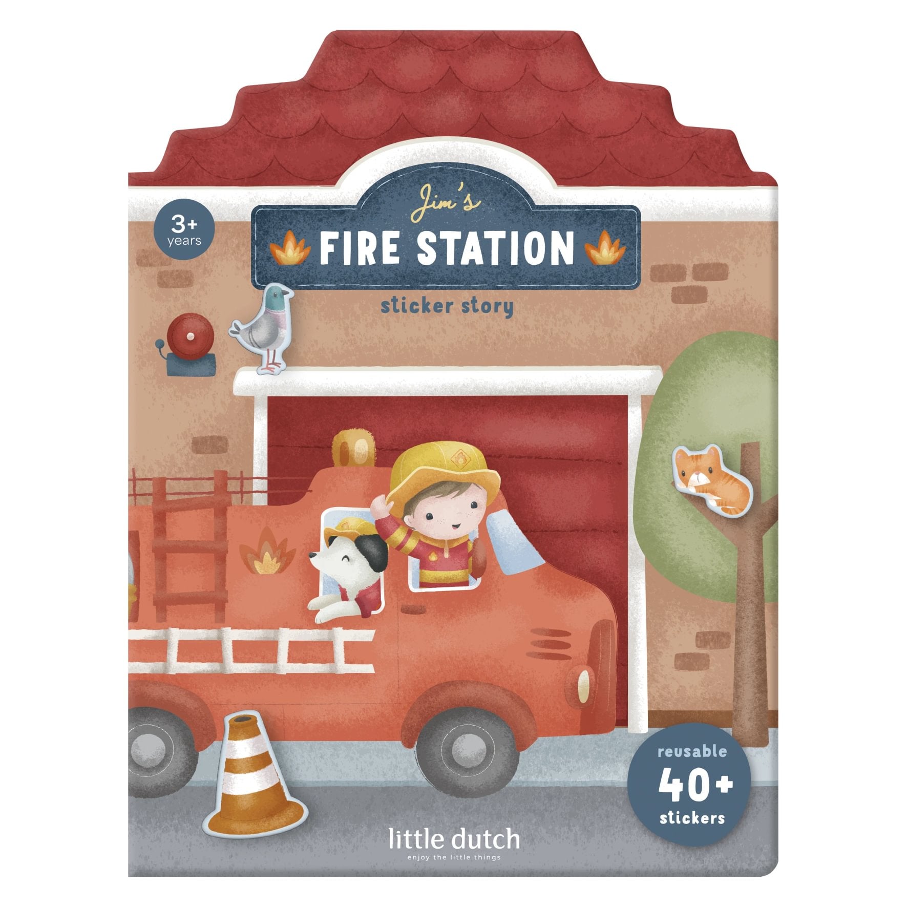 Livro de Autocolantes Reutilizáveis | Jim & Friends | Bombeiros | Sticker Story
