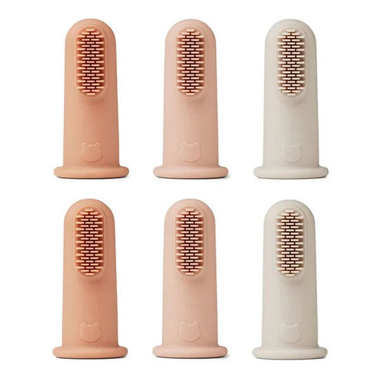 Pack 6 Finger Toothbrush | Simon | Rose Mix