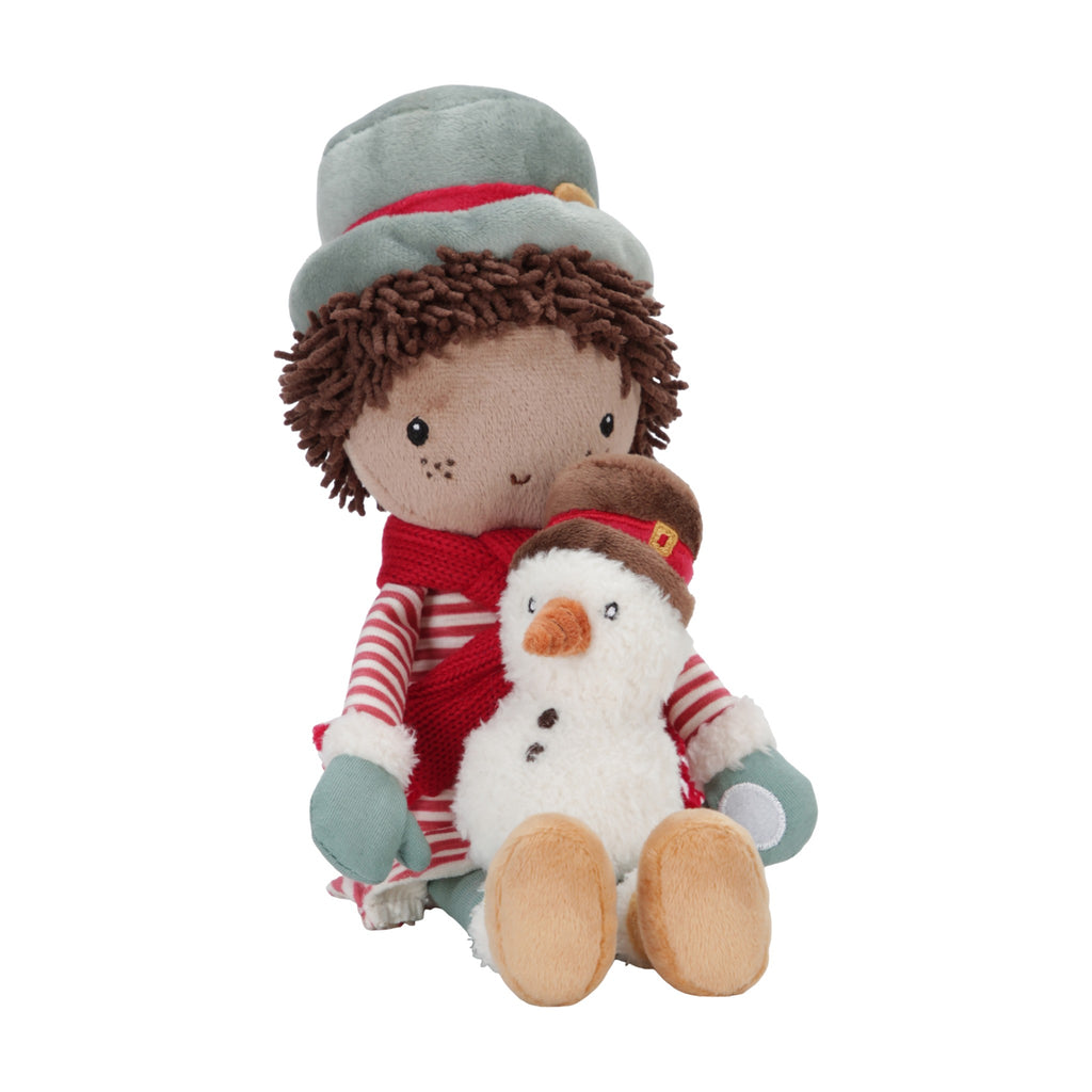 Cuddle doll X-mas | JAKE com Boneco de Neve | 35cm - Little Dutch