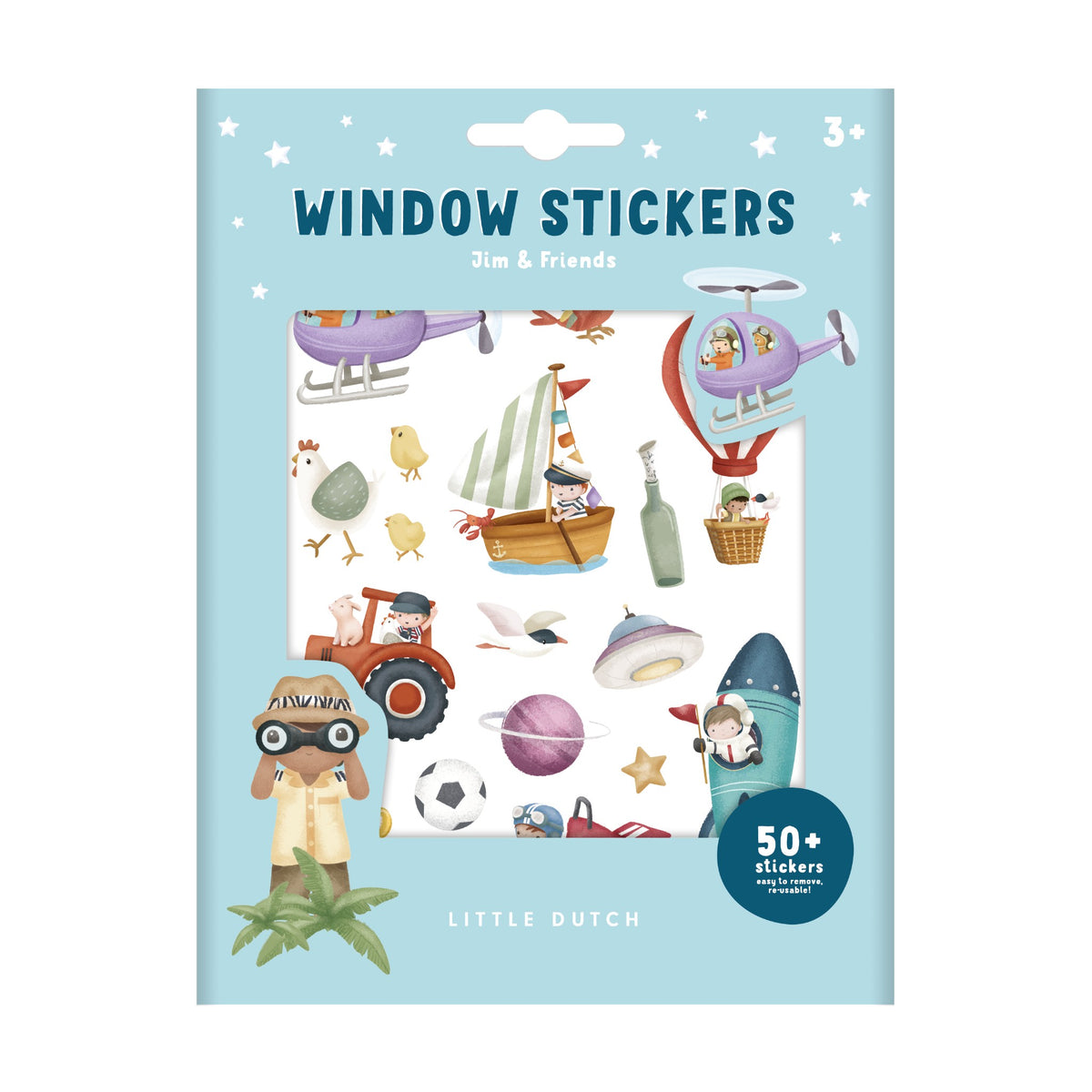 Autocolantes de Vidro | Jim & Friends - Little Dutch