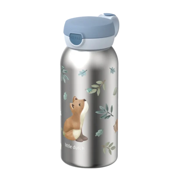 Garrafa Aço Inox Flip Cap 600ml Forest Friends Little Dutch - fundo branco