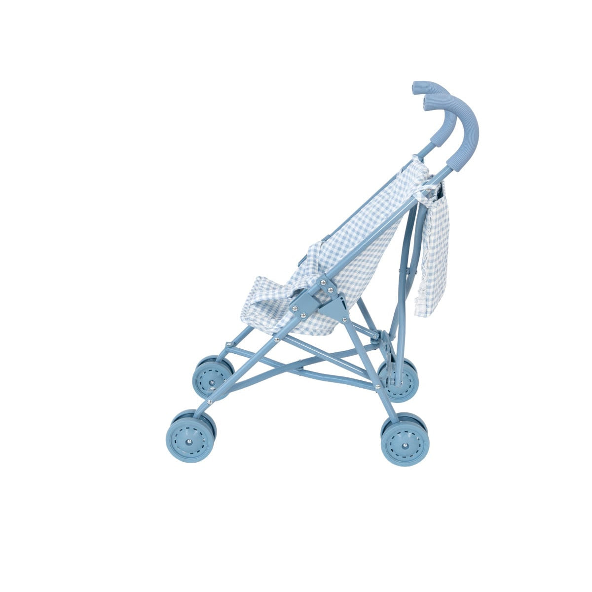 Carrinho de Passeio para Bonecas Dobrável Vichy Blue