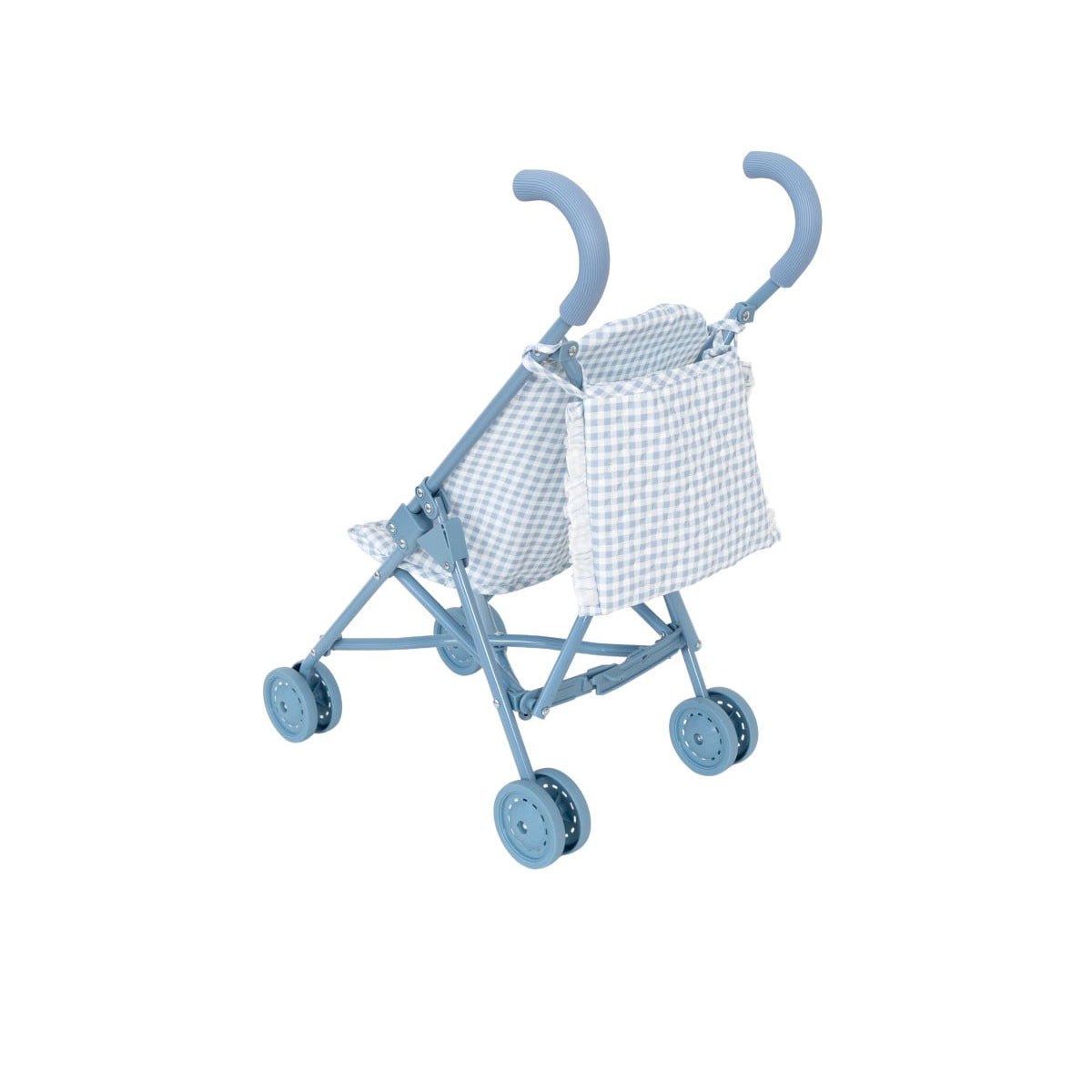 Carrinho de Passeio para Bonecas Dobrável Vichy Blue