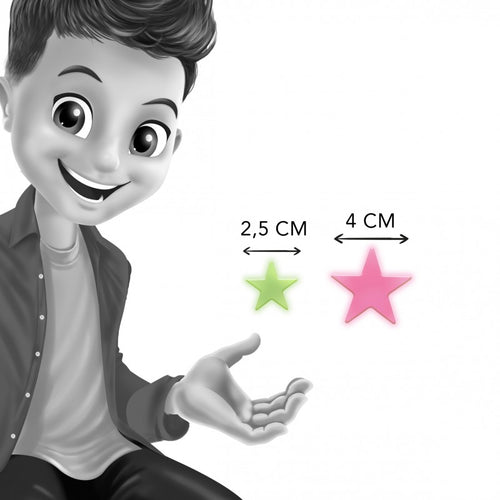 Autocolante | Estrelas coloridas 3D | Brilha no escuro