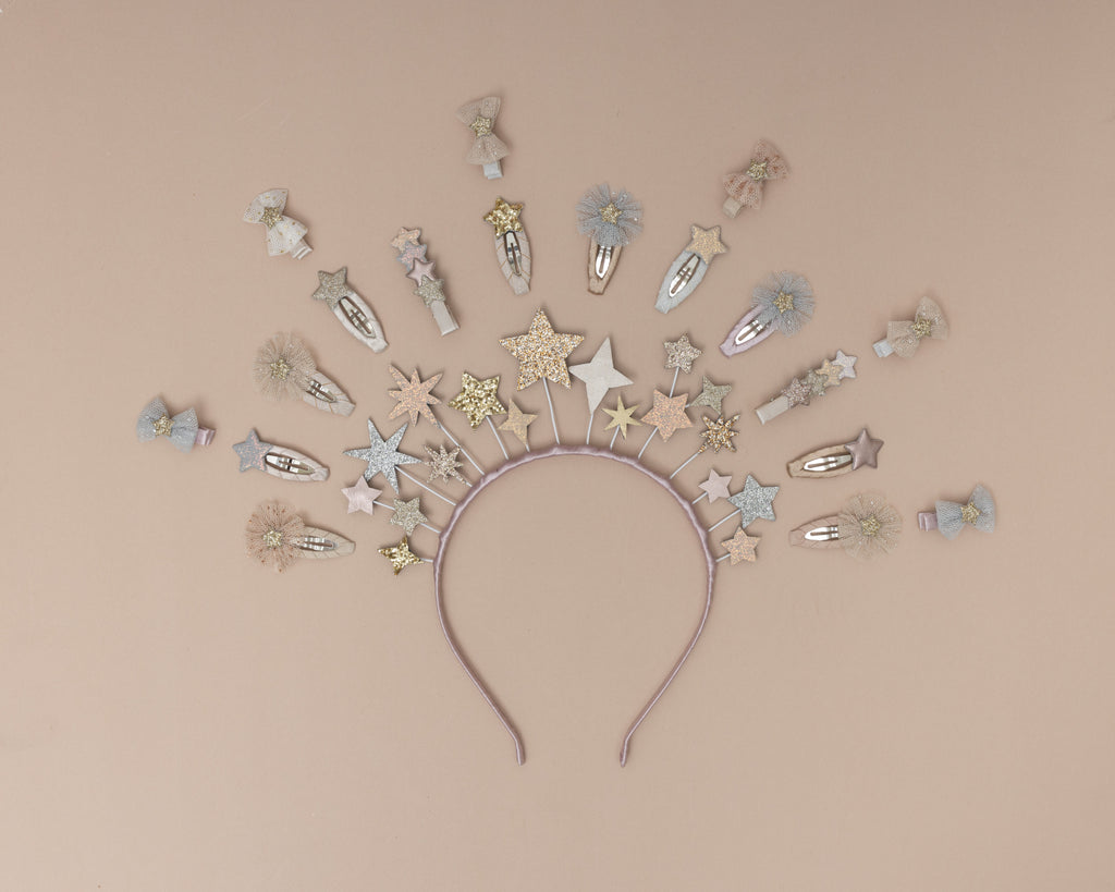 Pack 5 mini ganchos | Tulle Rosette | Neutral