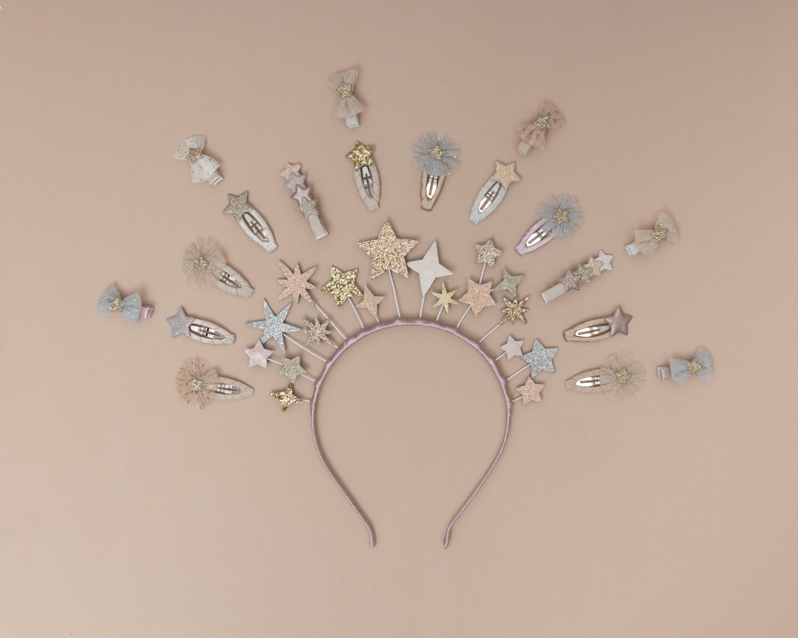 Pack 5 mini ganchos | Tulle Rosette | Neutral