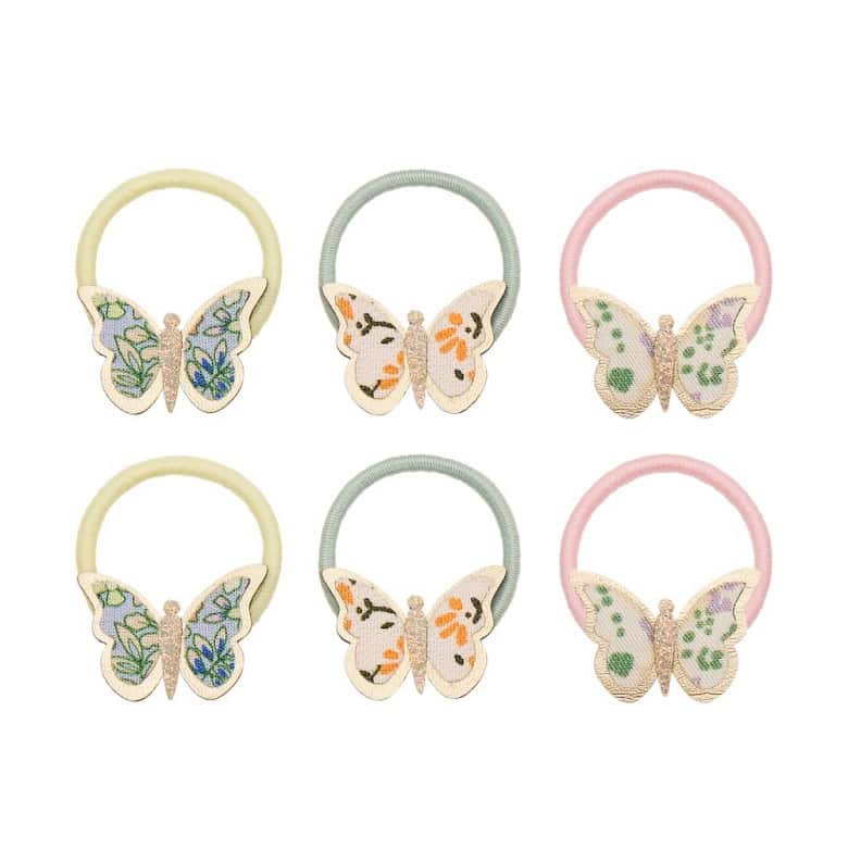6 Mini Elásticos | FLORAL BUTTERFLY