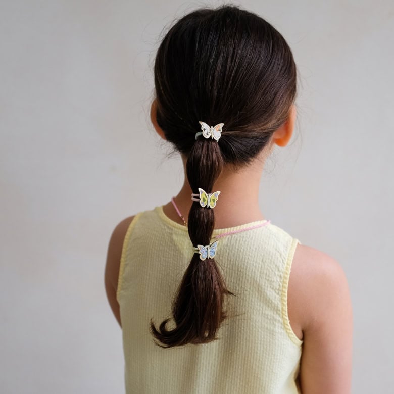 6 Mini Elásticos | FLORAL BUTTERFLY
