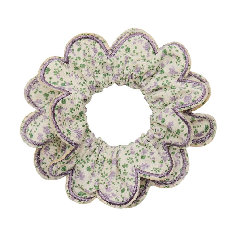 Scrunchie | SCALLOPED FLORAL | PURPLE