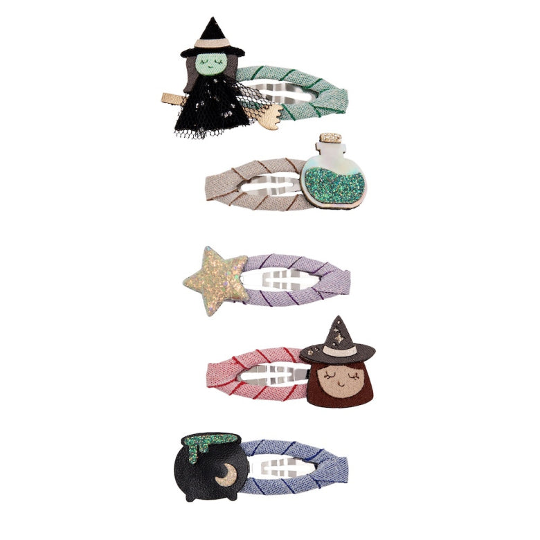 Pack 5 Mini Ganchos Witch Black Mimi&Lula - fundo branco
