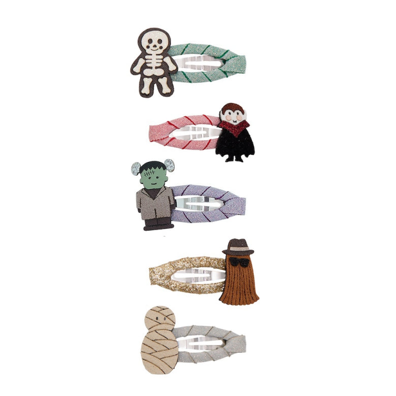 Pack 5 Mini Ganchos Monster Black Mimi&Lula - fundo branco