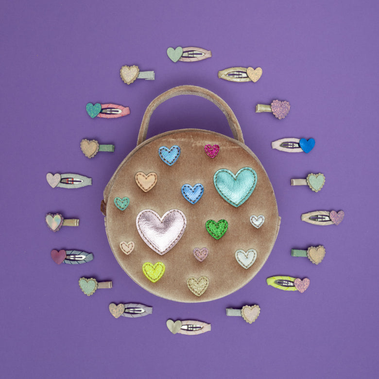 Pack 5 Mini Ganchos Happy Heart - detalhe corações