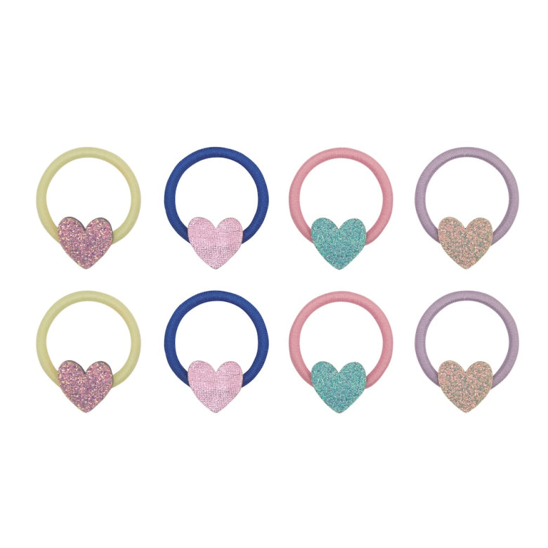 Pack 8 Mini Elásticos Happy Heart Bright Multi Mimi&Lula - fundo branco