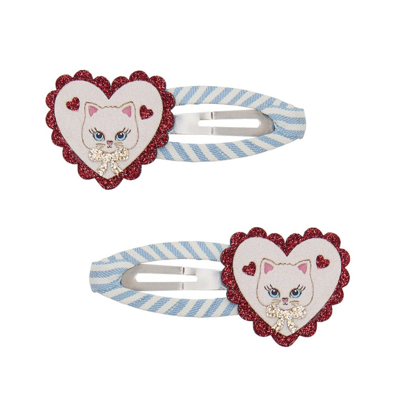 Pack 2 Ganchos Scalloped Kitty Blue Mimi&Lula - fundo branco