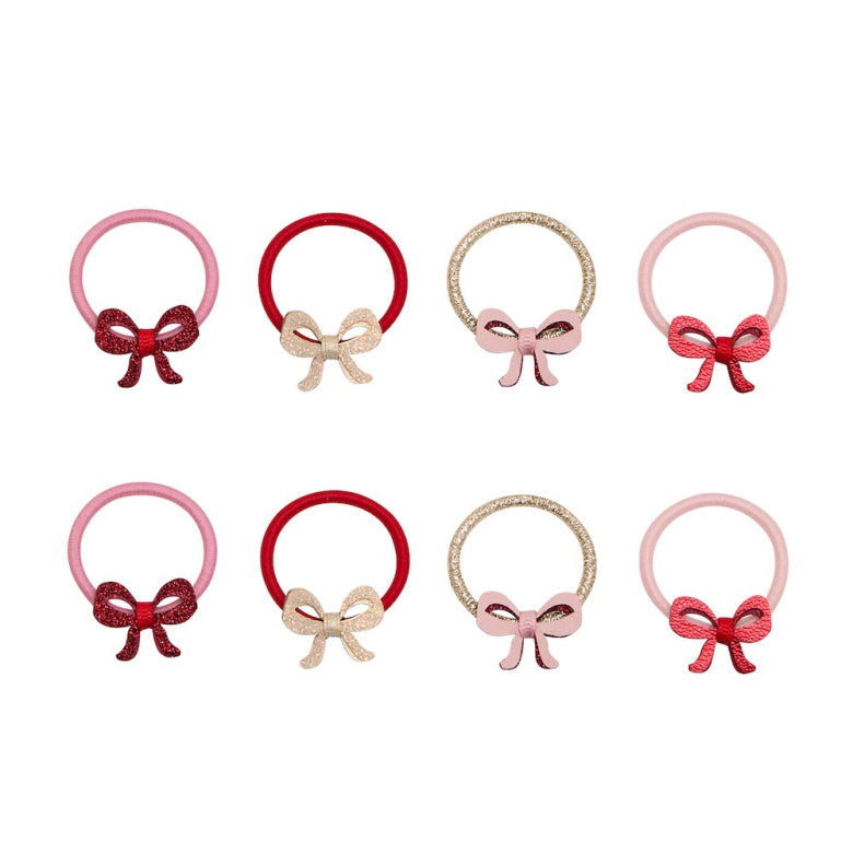 Pack 8 Mini Elásticos Cutesy Bow Red Mimi&Lula - fundo branco