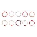 Pack 10 Elásticos Teeny Weeny Heart Red Mimi&Lula - fundo branco